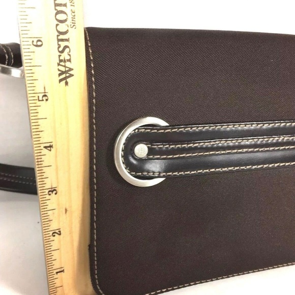 Cole Haan Brown Fabric Leather Trim Shoulder Bag - Picture 5 of 8